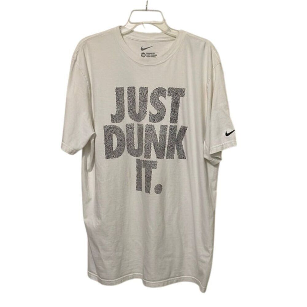 Nike White Short Sleeve Just Dunk It Graphic T-Shirt Adult Size 2XL Basketball